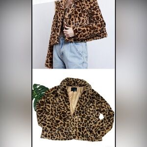 Animal print furr faux cropped KAII Los Angeles XL COAT